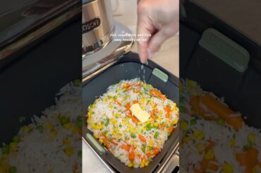 rice, vegetables & fish | easy healthy air fryer recipe #easyrecipe #healthyrecipes #shorts #meal