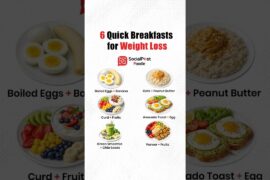 Easy Breakfast Ideas For Weight Loss | 6 Healthy Meals #breakfast #recipe #weightloss #food #shorts