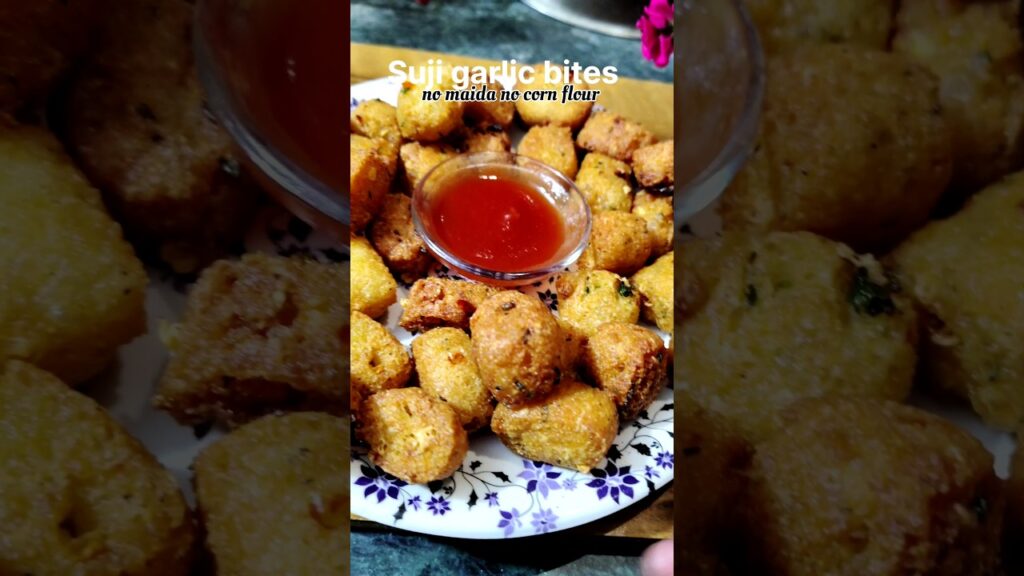 Suji garlic bites healthy recipes #sujibites #shorts #breakfast #snacks #potatobites