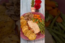 High Protein-Healthy Dinner:Grilled Chicken, Roasted Vegetables #healthy #recipe #food #shorts