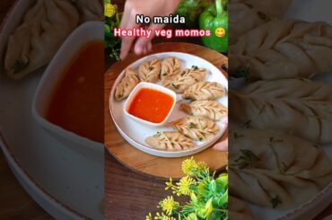 No Maida Veg Momos Recipe | 100% Healthy Wheat Momos Without Steamer | Oil-Free Street Style Momos