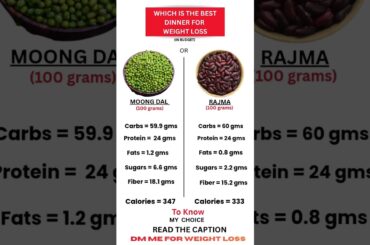 Moong dal vs Rajma, which is the best dinner for weight loss   #fatburningsecrets #fatloss #weight