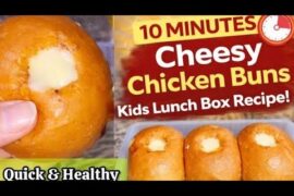 10 Minute Cheesy Chicken Buns | Quick & Healthy Kids Lunch Box Recipe | Binish Ka Tiffin