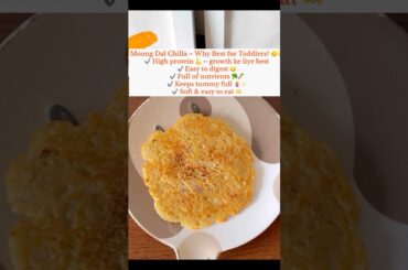 No Maida High Protein Moong Dal Chilla for Toddlers | Healthy Breakfast #shorts #breakfast #explore