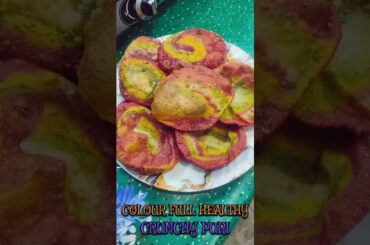 Homemade Rainbow Puri Recipe | Colorful Swirl Indian Fried Beatroot Puri Recipe | #shorts #recipe
