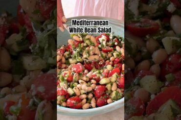 Easy White Bean Salad (Plant-Based Protein, High-Fiber) #beans #beansalad #shorts