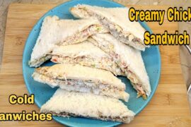 Creamy Cold Chicken Sandwich Recipe | Cafe Style Chicken Mayo Sandwich | Food Saaz