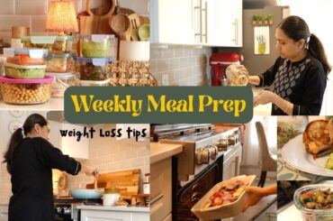 Weekly Meal Prep - 8 Vegetarian Meal prep Ideas I Weight loss Lunch and Dinner Ideas