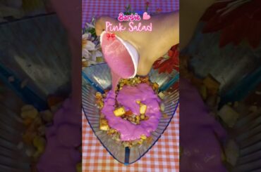 Making a Barbie pink salad at home #diy #barbie #shorts