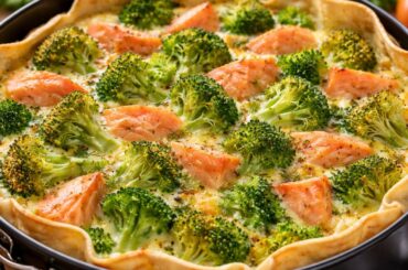 Healthy Salmon & Broccoli Quiche | High Protein Easy Recipe | Low Calorie Dinner