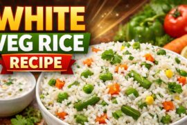 White Vegetable Rice Recipe | Simple & Healthy Lunch/Dinner Idea (Full Recipe)