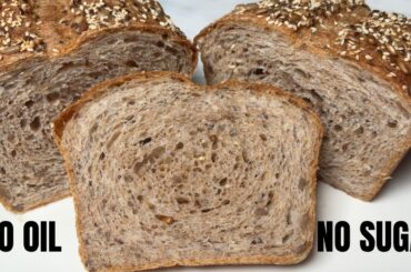Seeded 100% Whole Wheat Bread | Pure Health: No-Knead, No Sugar, No Oil