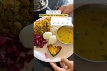 46g Protein in a Simple Indian Meal | Healthy Indian Thali for Weight Loss & Muscle Gain #protein
