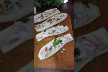 cucumber boat evening time snack recipe#shorts