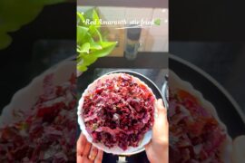 Healthy Red Amaranth Stir Fry | Cheera Thoran  #spinach #youtubeshorts #food #healthy #shorts