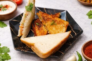 Dahi Tadka Sandwich | Healthy Crispy Sandwich | Perfect Lunch Box Recipe#weightlossrecipe #dahitadka