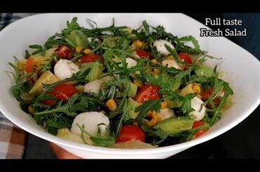 Healthy! 1 Minute Full Fresh Taste Salad Recipe! Quick and Easy Salad Recipe