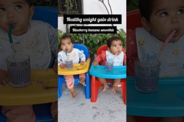 healthy blueberry banana shake| easy and super power packed #cutebaby #babyfood #quickrecipe #snacks
