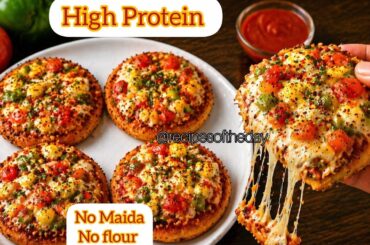 10 Minutes High Protein Healthy Pizza Recipe | No Maida No Flour  Easy Snacks Recipe