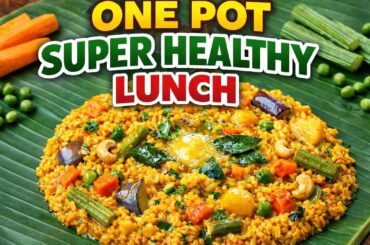 One Pot Sambar Rice | Loaded Veggies & Healthy Quick Lunch Recipe | Easy South Indian Lunch For All
