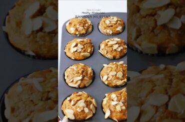 Healthy Breakfast Banana Muffins #shorts #muffins #recipe #bananabread