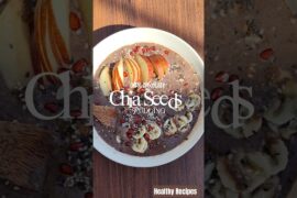 Dark chocolate Chia seeds pudding. Healthy snack recipes #food #shorts