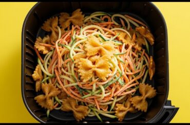 Air Fryer Crispy Pasta Chips Salad, Quick Lunch Recipe