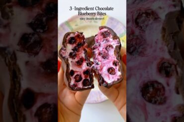 3-Ingredient Chocolate Blueberry Bites | Easy Frozen Dessert #easyrecipe