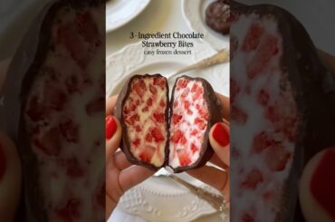 3-Ingredient Chocolate Strawberry Bites | Easy Frozen Treat #easyrecipe