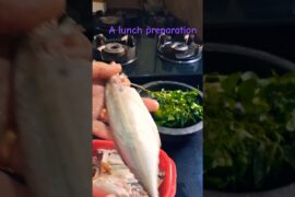 A lunch preparation with fish curry and fish fry  #healthyfood #shorts