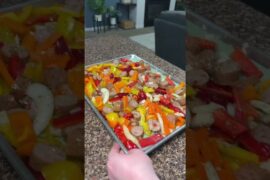 Easy low cal high protein meal prep idea! This is an easy sheet plan dinner served with brown or