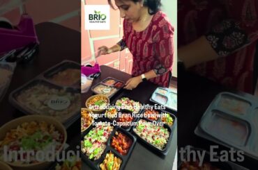 Yogurt Red Bran Rice with Tomato Capsicum Pour Over from Brio Healthy Eats