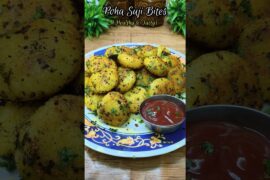 Tasty + Healthy Snack You’ll Love This! Poha Suji Bites | Evening Snack | No Maida #viral #shorts