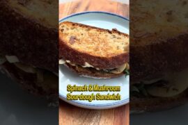 This Sandwich Tastes Like Cafe Food But It's Actually Healthy  | Spinach Mushroom Sourdough #shorts