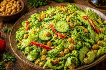 Chickpea Salad Recipe | Healthy High Protein Salad with Yogurt Dressing