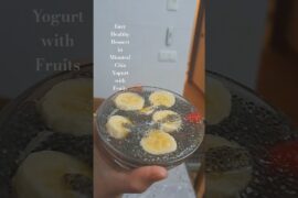 3-Min Healthy Snack! Chia Yogurt with Mango Banana Strawberry #shorts #healthyfood #trend