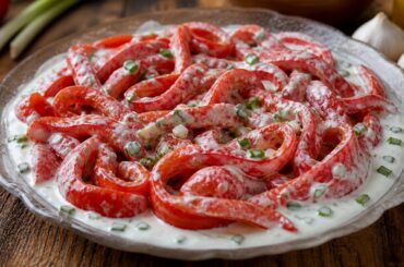 Creamy Roasted Pepper Salad with Greek Yogurt | Easy Healthy Recipe
