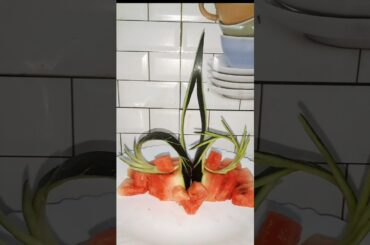 watermelon Peel Garnish day 7 #youtubeshorts #food #salad #youtubeshorts #yt_shorts #fruitplatters