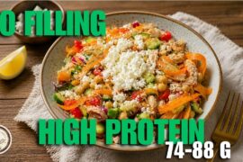 High Protein Chickpea Salad with Chicken | Healthy Dinner Recipe