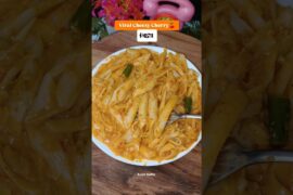 Viral Cheesy Cherry pasta #viralshorts #trending #shortsfeed #youtubeshorts #recipe #pasta #food