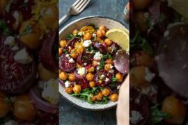 High Protein Beetroot & Chickpea Salad Recipe #salad #beetroot #chickpea #easyrecipes