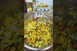 Corn and Avocado Salad #recipe #healthysidedish #mealideas #cookout #mealprep #highfiber #healthy