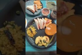 Breakfast Time #food #recipe #cooking #dhokla #sandwich #poha #nachos #salsa  #juice #shorts