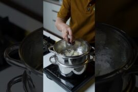 Raw Banana Curry Recipe | Healthy Fiber-Rich Vegetarian Meal | Steamed Oil-Free Curry
