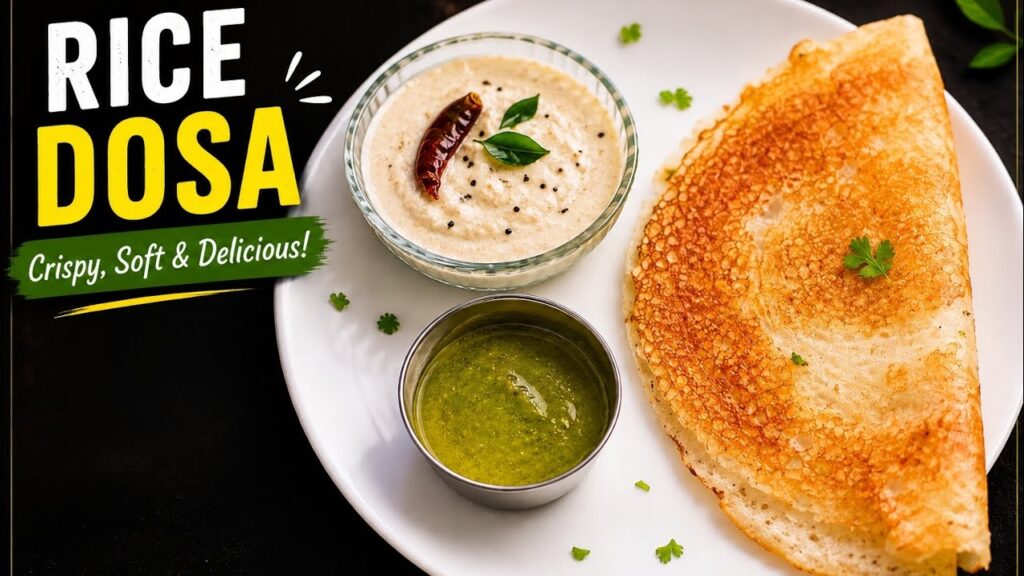 Instant Crispy Rice Dosa Recipe with coconut Peanut Chutney | Healthy Breakfast Recipes |