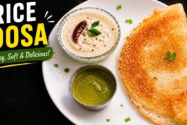 Instant Crispy Rice Dosa Recipe with coconut Peanut Chutney | Healthy Breakfast Recipes |