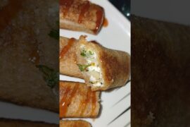 No-fry Bread Spring Rolls #lessoil #cooking #shorts #fyp #snacks #satisfying #ideas #healthy #recipe