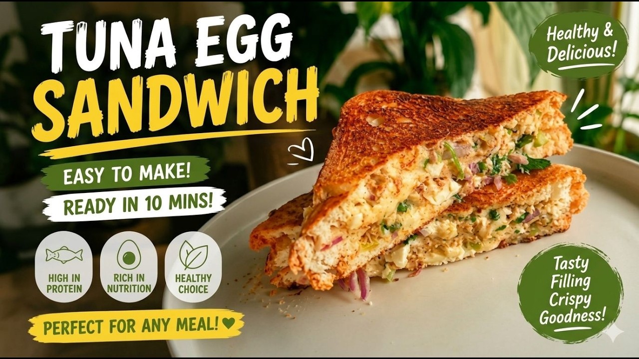 Healthy Tuna Egg Sandwich Recipe | Easy High Protein Breakfast Healthy Tuna Egg Sandwich Recipe | Easy High Protein Breakfast
