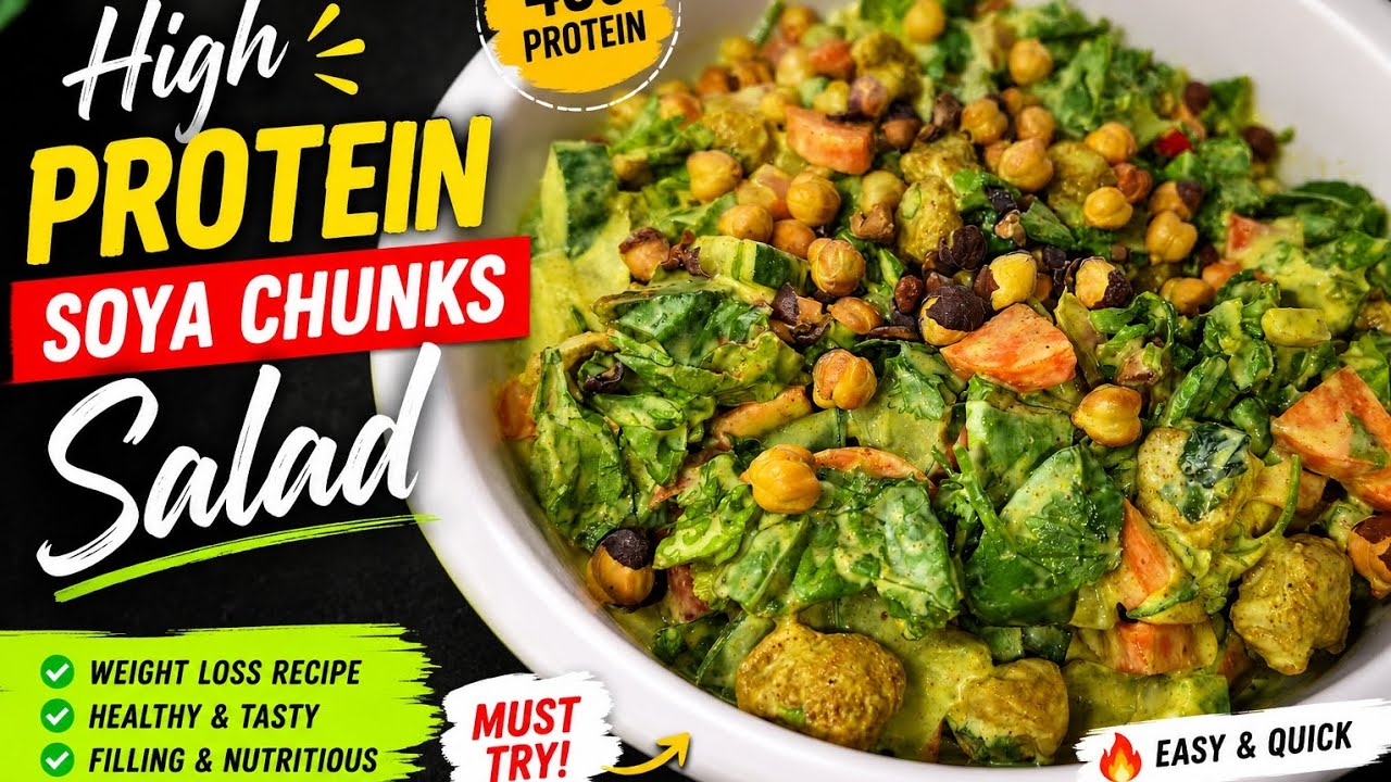 High Protein Soya Chunks Salad Recipe | Healthy Weight Loss Salad | Easy Indian Diet Recipe. #food High Protein Soya Chunks Salad Recipe | Healthy Weight Loss Salad | Easy Indian Diet Recipe. #food
