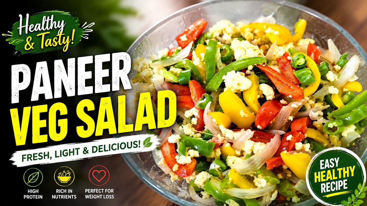 Healthy Paneer Veg Salad Recipe | High Protein Weight Loss Salad Healthy Paneer Veg Salad Recipe | High Protein Weight Loss Salad